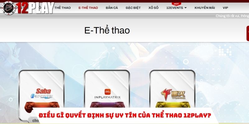 thể thao 12Play uy tín